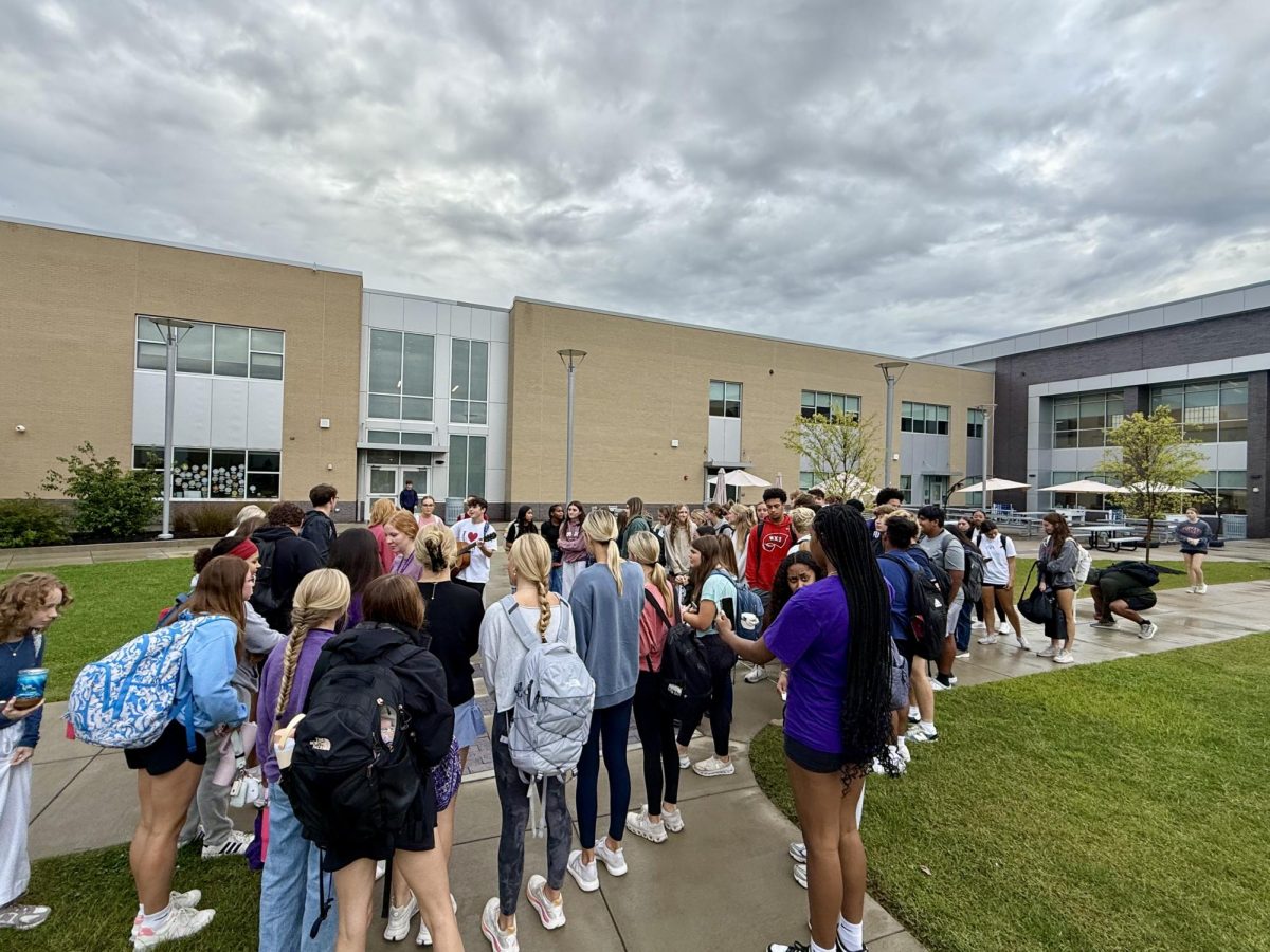 FCA students gather at the courtyard on Wednesday, Sept. 24 for "See You At The Pole."