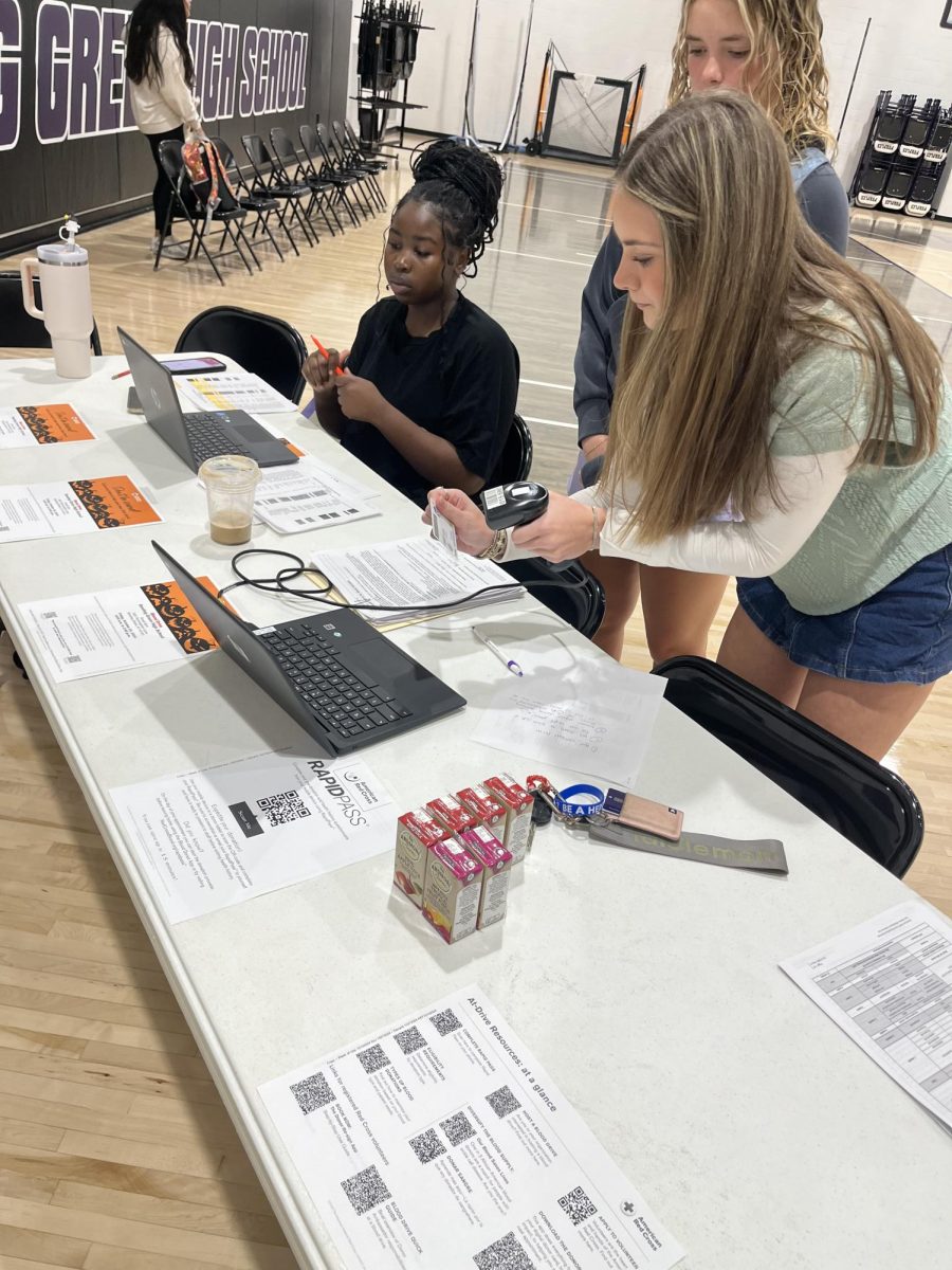 Students work the annual blood drive during the 2024-2025 school year.