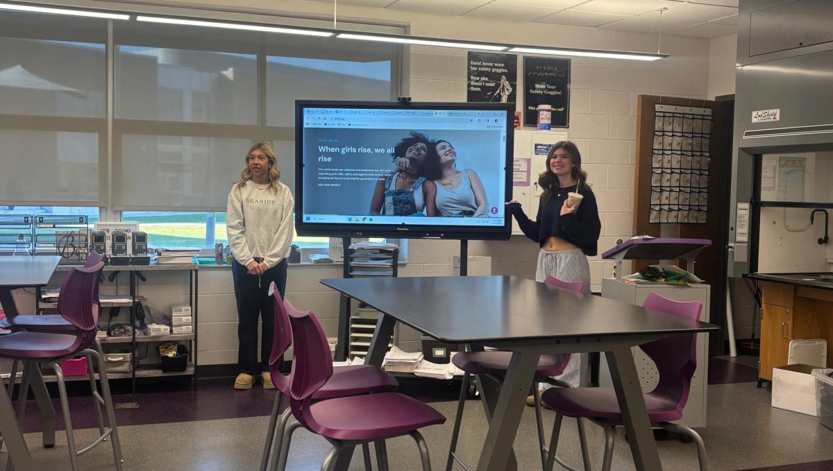 Lucy Allen and Layne Cook, the student founders of BGHS Girl Up, hold their first meeting on Wednesday, Nov. 12.